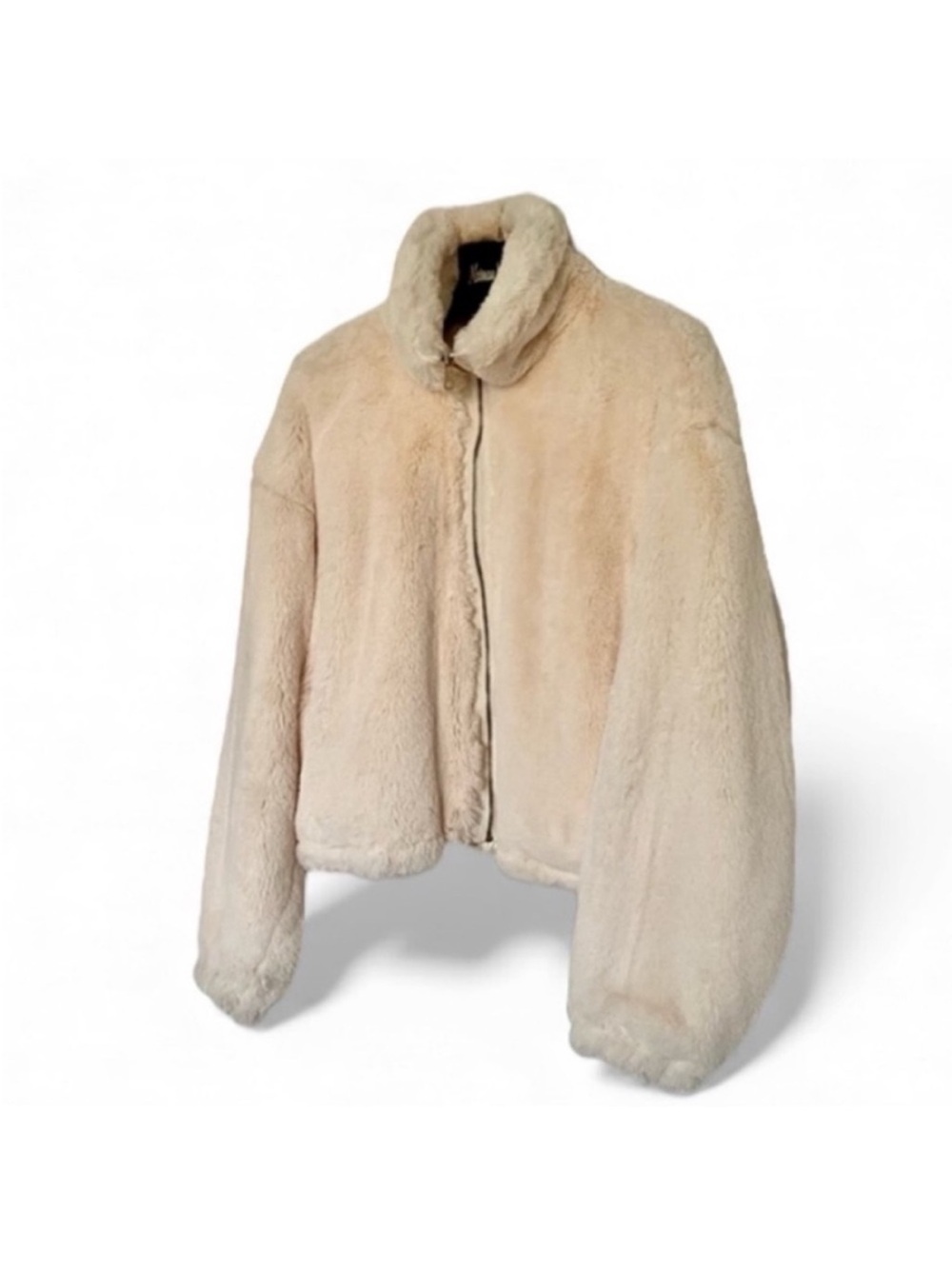 Anthropologie soft FLUFFY cream/ Ivory jacket with pockets Size Small